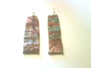 Image of Teal Fabric Earrings