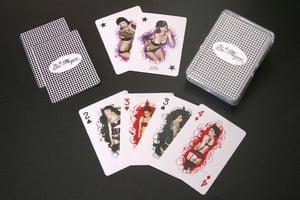 Image of Pin Up Players Playing Cards