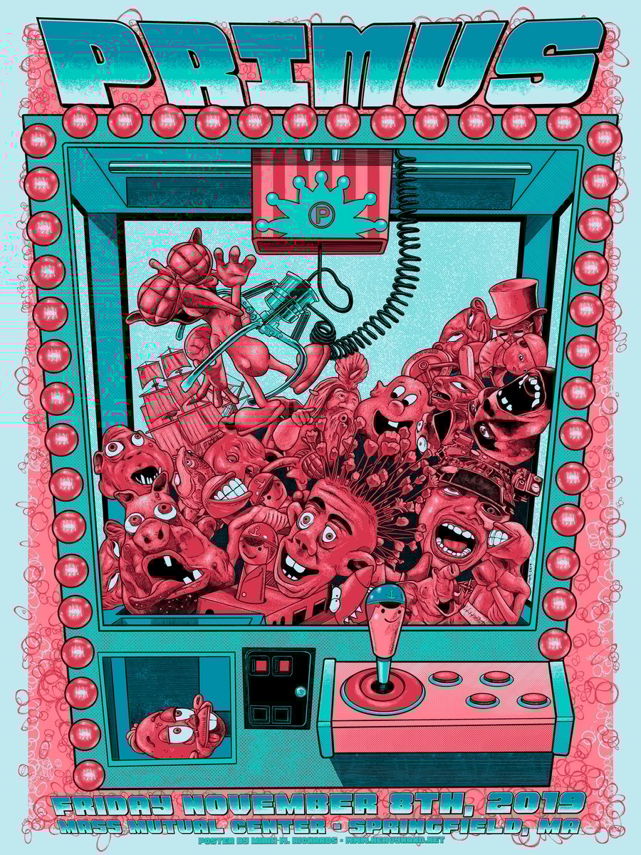 Image of Primus 11/8/19 Gig Poster - Sno-Cone Blue Variant