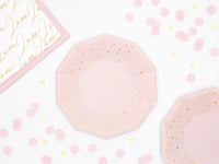 Image 2 of Platos rosa con estrellas doradas - 6 uds