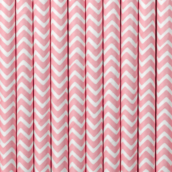 Image of Pajitas de papel rosa chevron