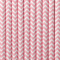Image 1 of Pajitas de papel rosa chevron