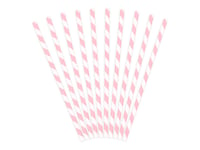 Image 3 of Pajitas de papel de rayas rosas