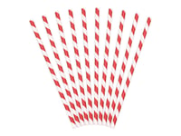 Image 3 of Pajitas de papel rayas rojas