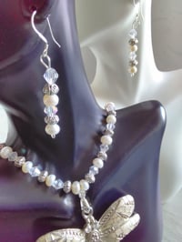 Image 4 of MOTHER OF PEARL DRAGONFLY PENDANT NECKLACE SET