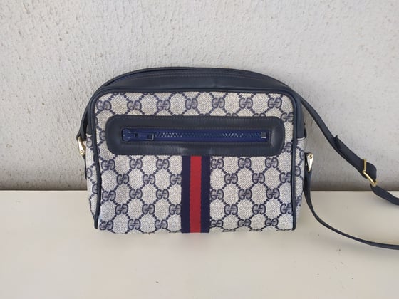 Image of Vintage Gucci blue GG monogram Ophidia bag