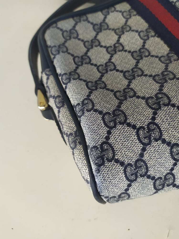 Image of Vintage Gucci blue GG monogram Ophidia bag
