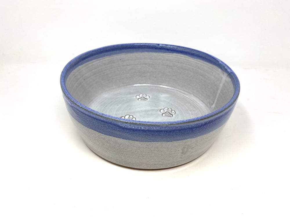 Image of Pet Bowl Large, Blue rim