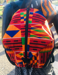 Image 1 of Designs By IvoryB Backpack Kente Orange Ankara African Print