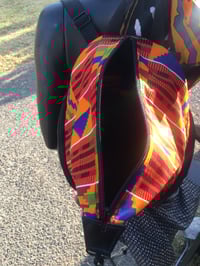 Image 3 of Designs By IvoryB Backpack Kente Orange Ankara African Print