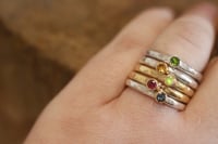 Image 2 of Choose your own stone and metal stacking rings