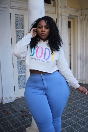 Image of BODY Swearshirt (Multi-Color) Crop Hoodie