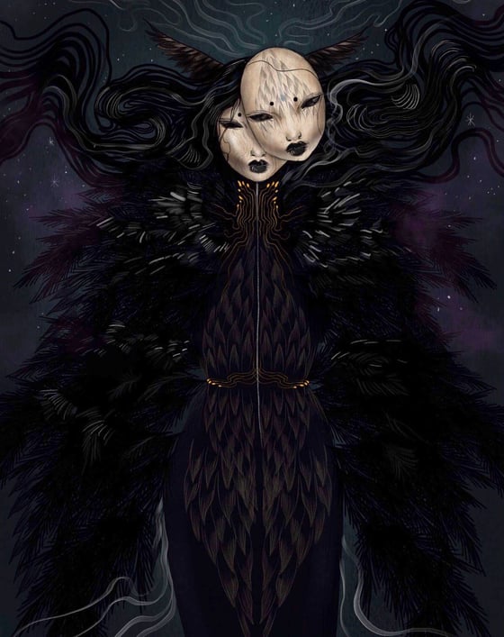 Image of The raven queen A4 print 