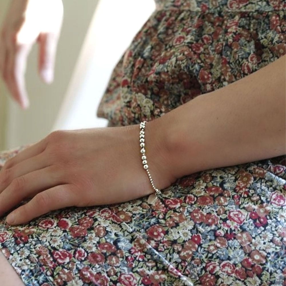 Image of Bracelet Boules Argent "J'adore"