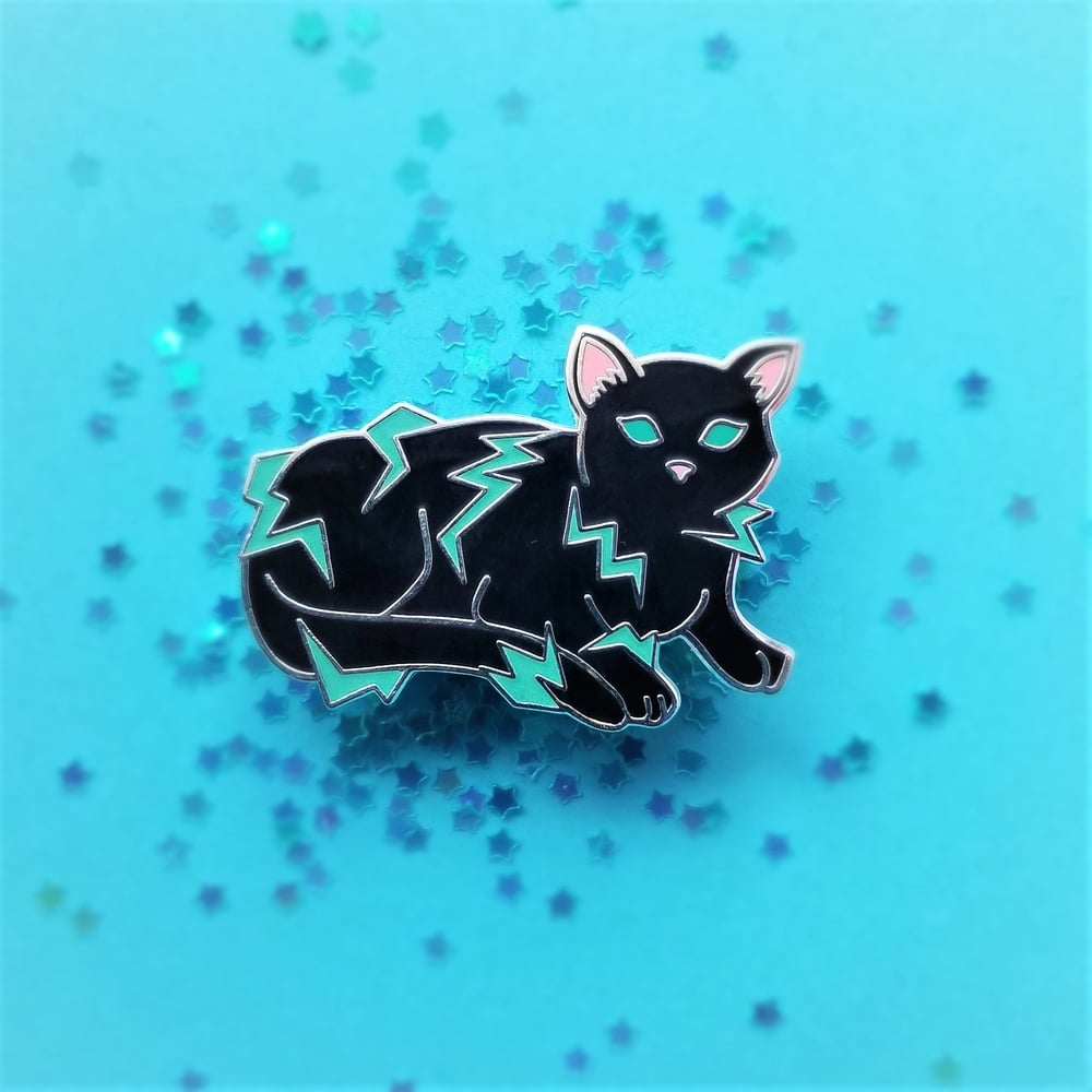 Nikola Tesla's Cat Pin