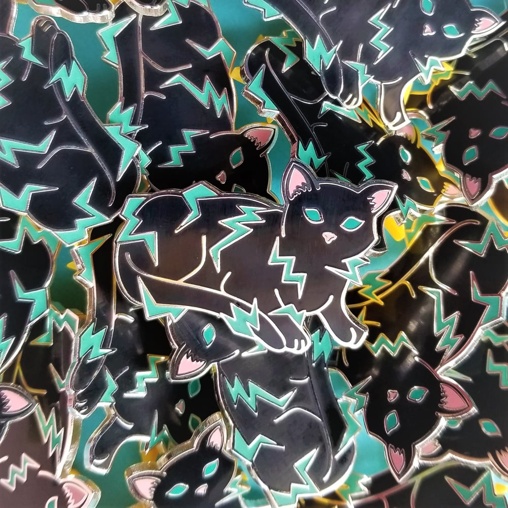 Nikola Tesla's Cat Pin