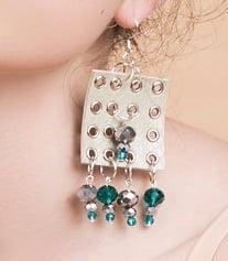 Image of Square beaded earrings