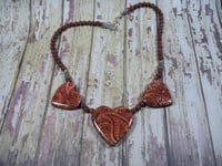 Image 2 of Brown and Pink Heart Necklace "Fall Romance"