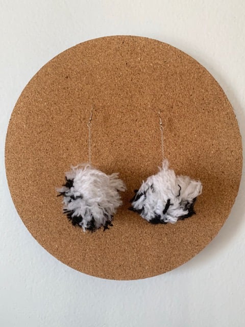 Image of Penguin Puffball Earrings