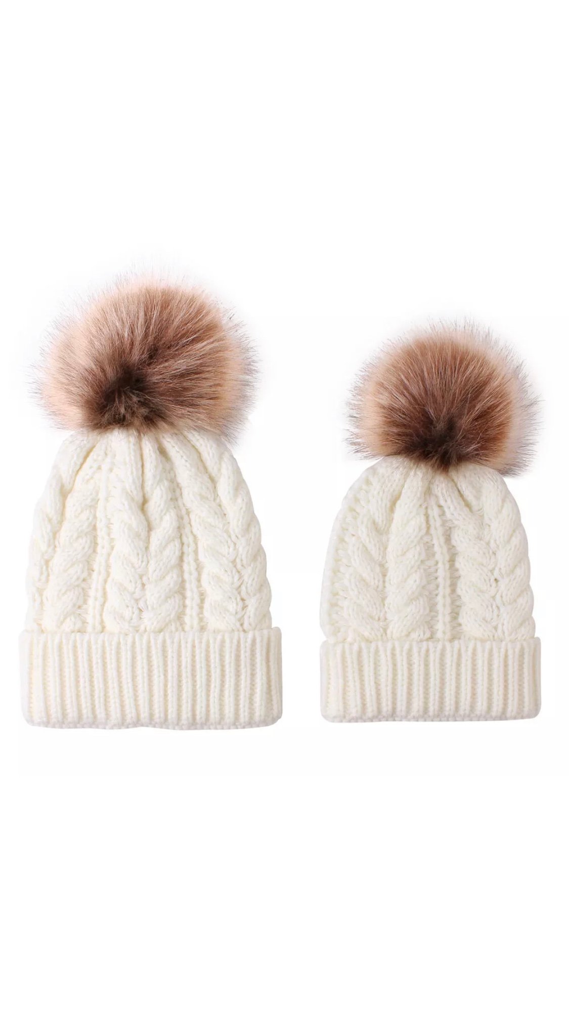 Image of Mumma & Me Cable Knit Pom Pom Hat (Child Only)