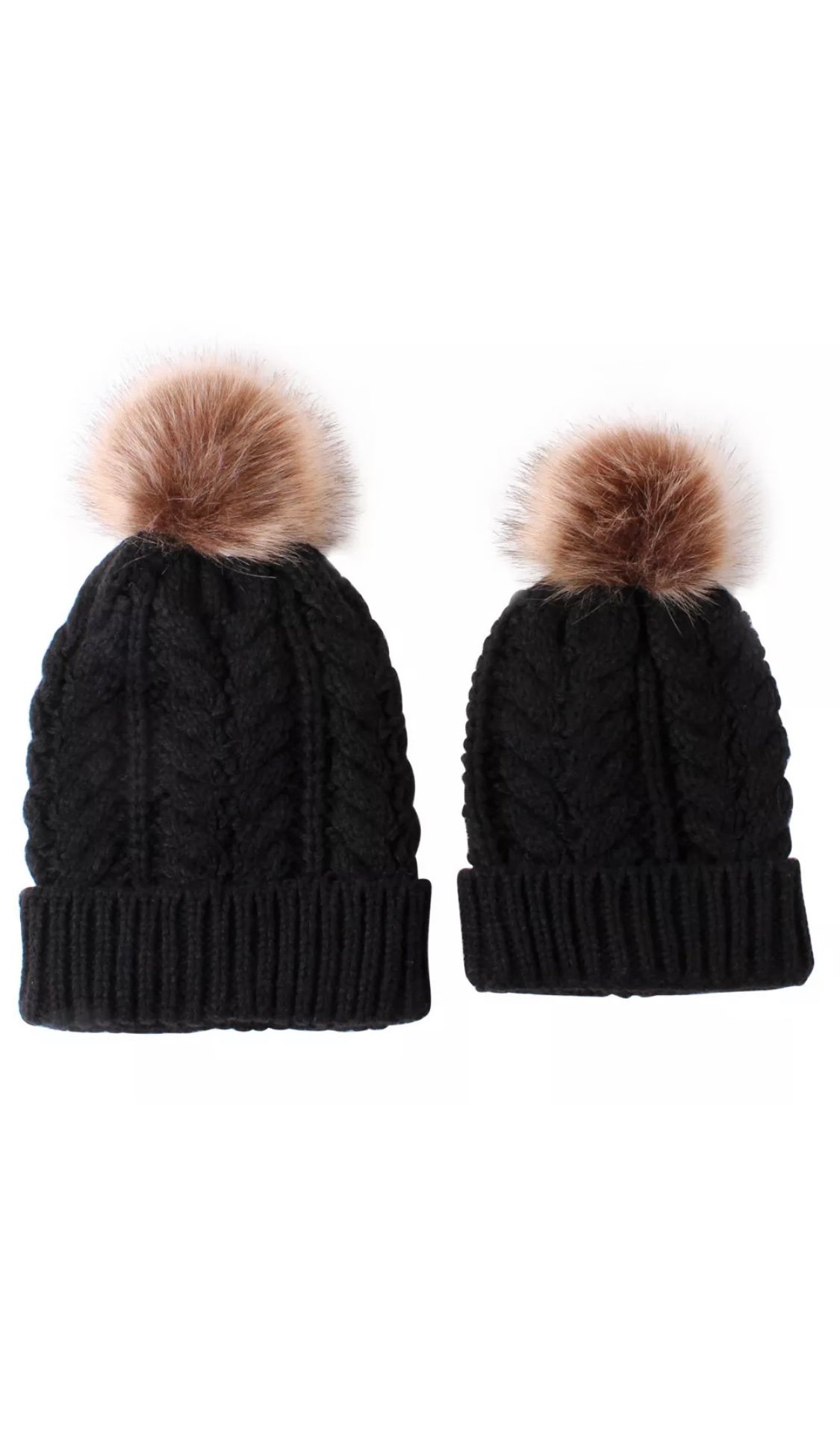 Image of Mumma & Me Cable Knit Pom Pom Hat (Child Only)