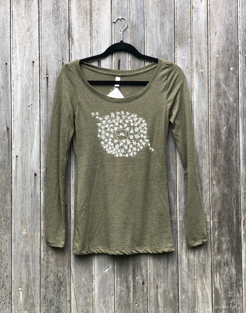 Image of Bees- women’s fitted long sleeve 