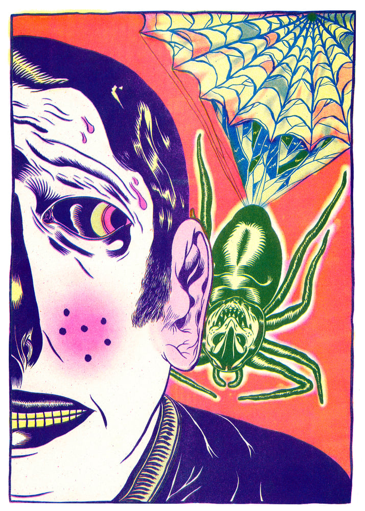 Image of "Fraid" Risograph Print 🕷️