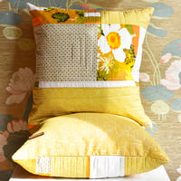 Image 2 of Orange Flower Power Pillow: One of a kind