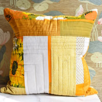Image 5 of Orange Flower Power Pillow: One of a kind