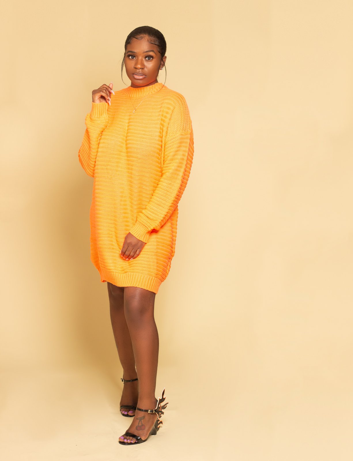 sweater dress yellow