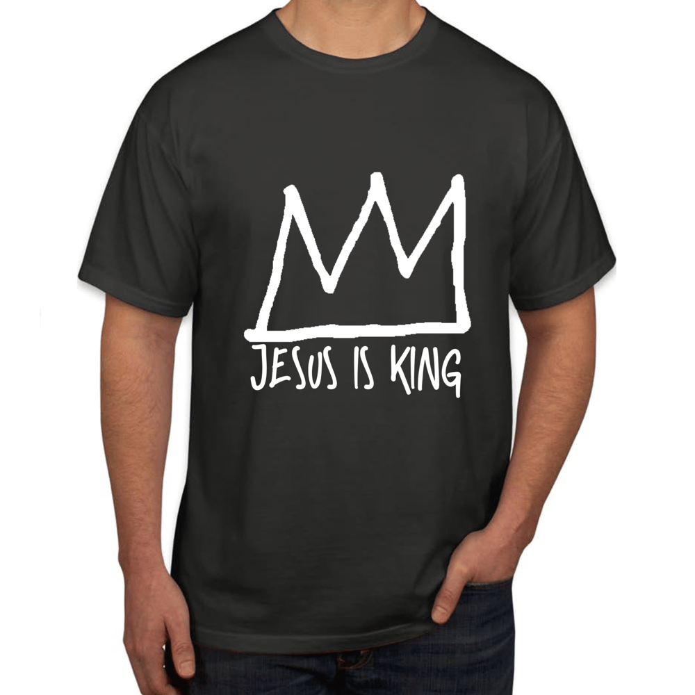 Image of Jesus Is King (Black T/White Logo) 