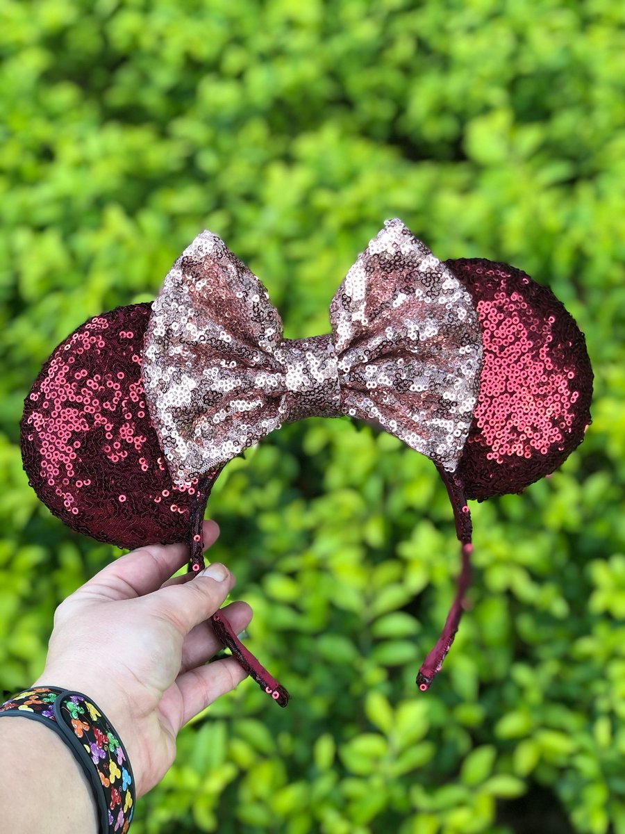 Image of Wine Glaze Sequin Ears 