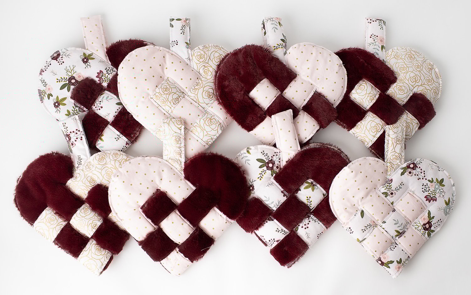 Image of Pink and Gold Heart Stockings, one-of-a-kind, optional, custom embellishment