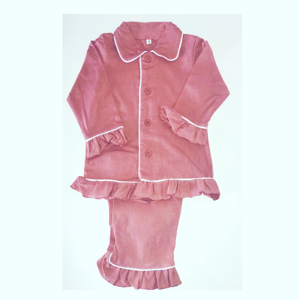 Image of Pink frill pjs 