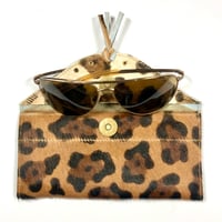 Image 2 of Sunglasses case in leopard fur with tassel  