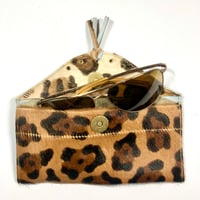 Image 3 of Sunglasses case in leopard fur with tassel  