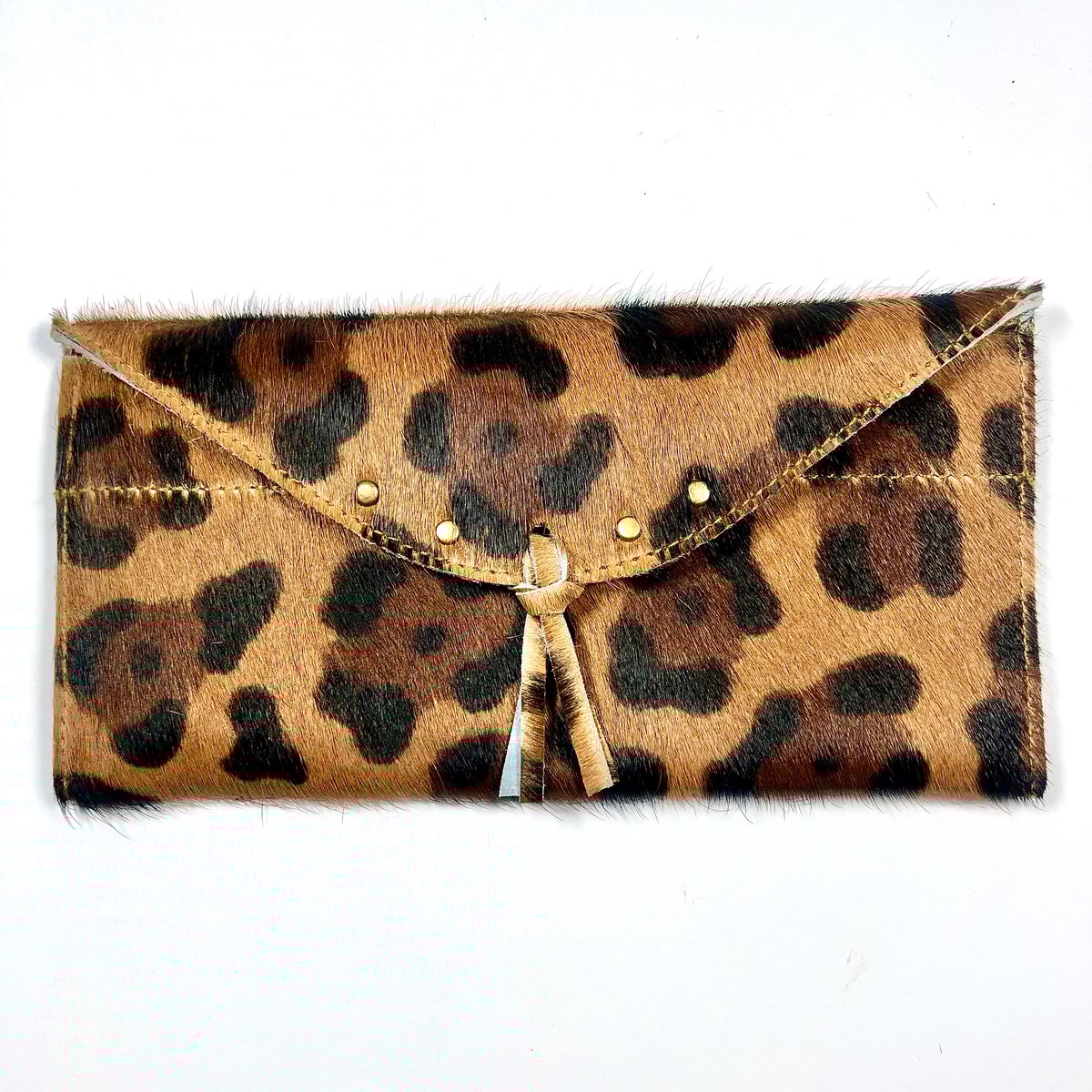 Image of Sunglasses case in leopard fur with tassel  