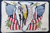 Image of vintage usa flag indian chief tattoo flash earl brown/bob shaw giclee print 12x18