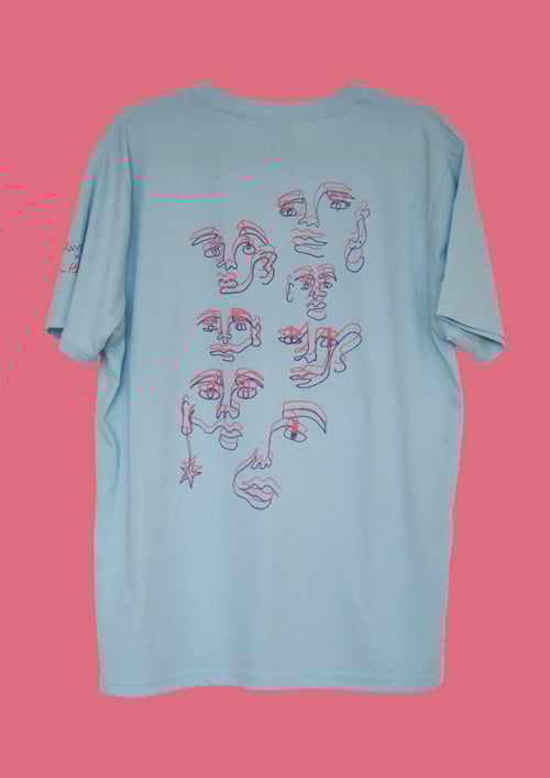 Image of El Pablo x Rivcar Blue Faces T-shirt