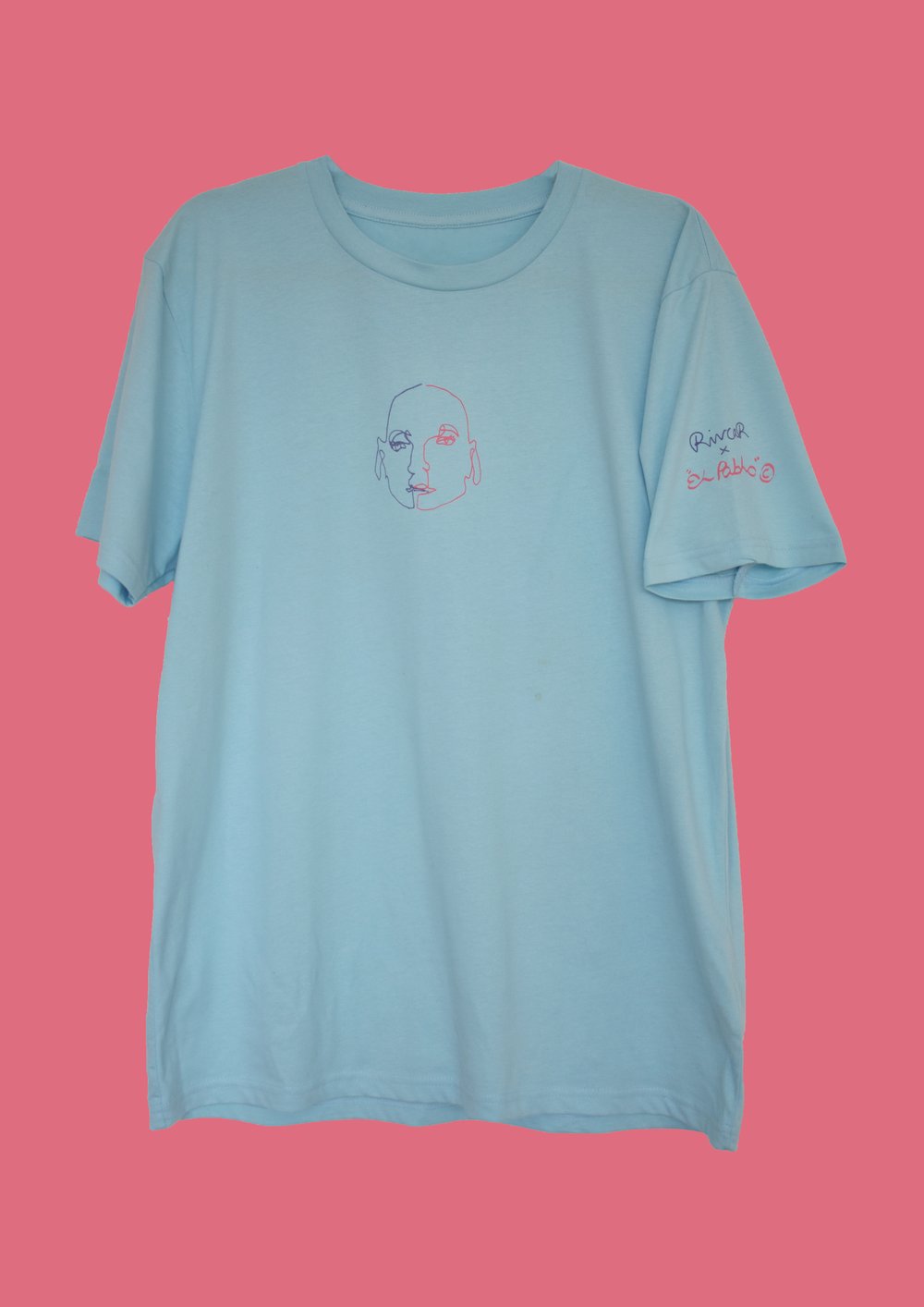 Image of El Pablo x Rivcar Blue Faces T-shirt