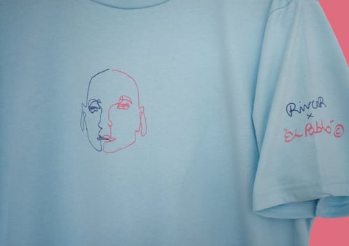 Image of El Pablo x Rivcar Blue Faces T-shirt