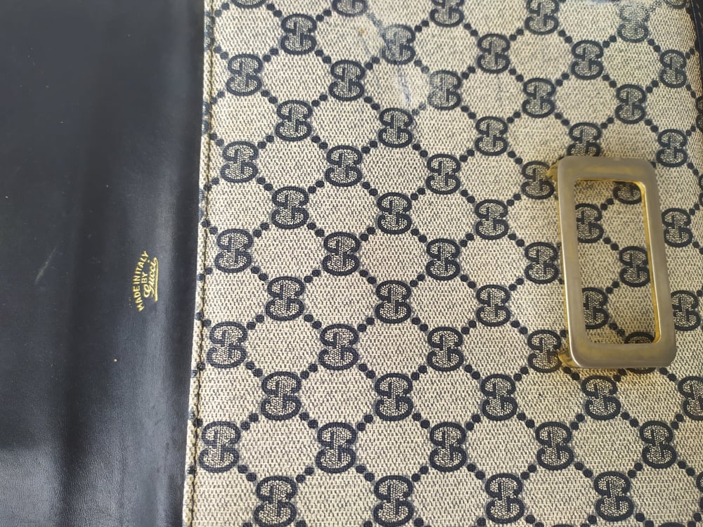 Image of Vintage Gucci blue GG monogram bag