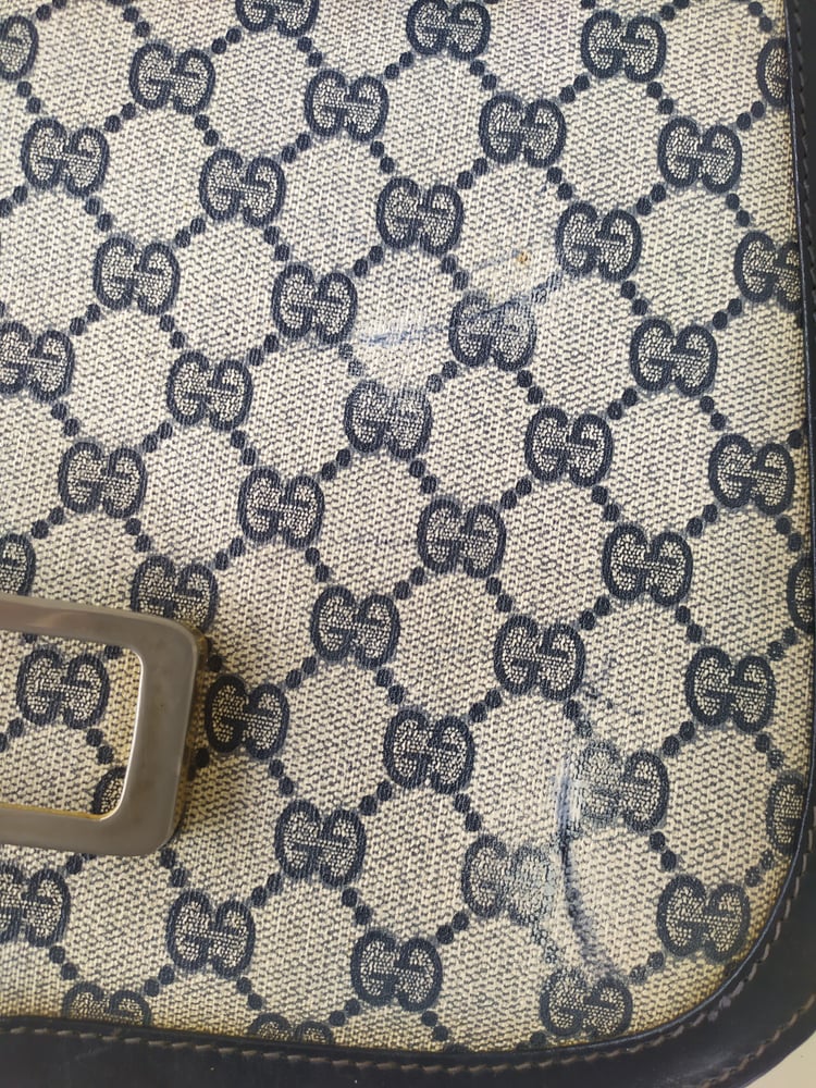 Image of Vintage Gucci blue GG monogram bag
