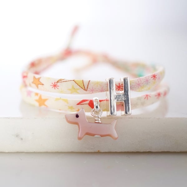 Image of Personalised Liberty print dog bracelet