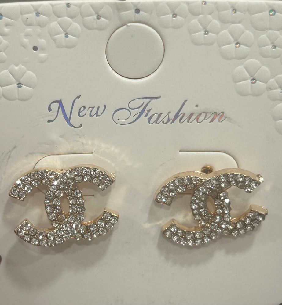 Image of Channel stud earrings