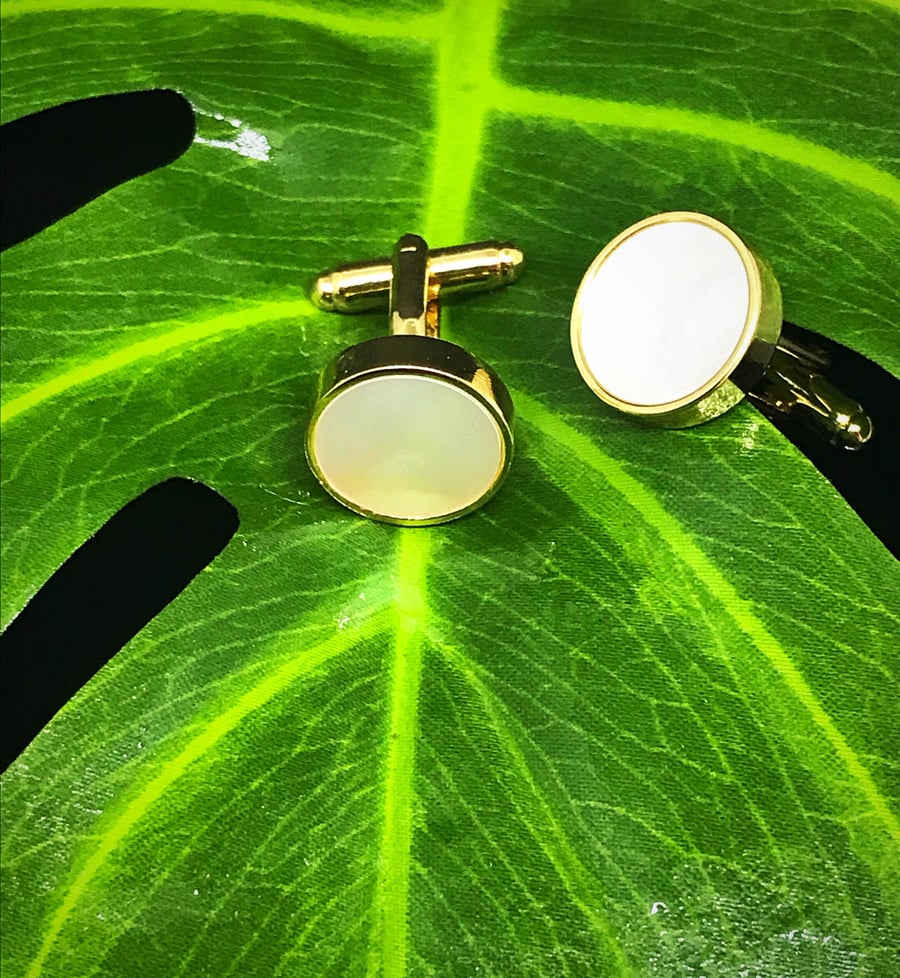 Image of MOTHER OF PEARL CUFFLINKS  