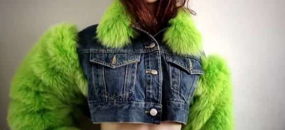 Image of Denim X Fox Fur Jacket