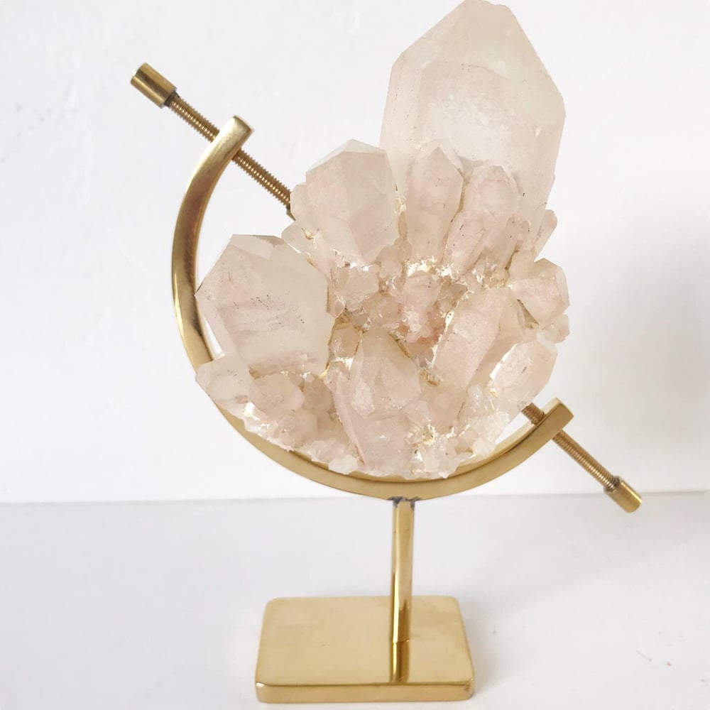 Image of Pineapple Quartz no.51 + Brass Arc Stand