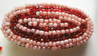 Red and Pink Beaded Hair Barrette