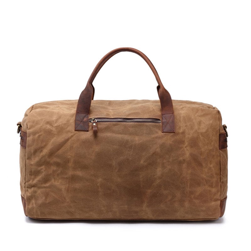 Waxed Canvas Leather Travel Bag Duffle Bag Holdall Luggage Weekender ...
